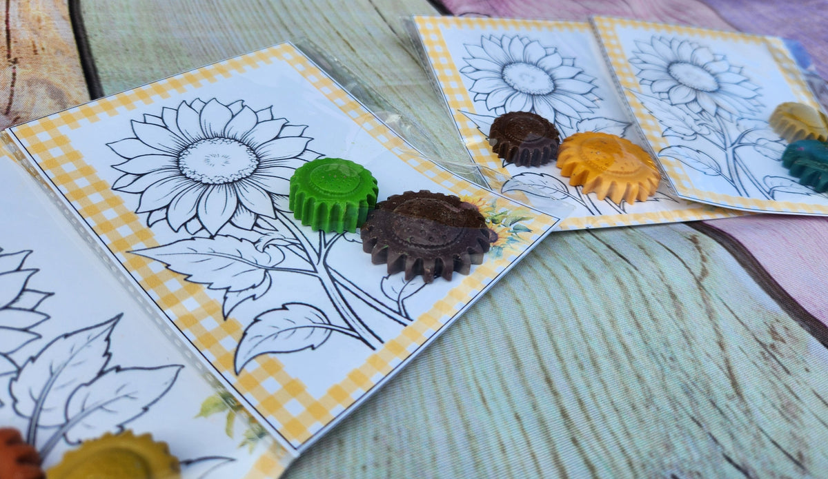 Sunflower Coloring Kits l Sunflower Crayons l Party Favors l Birthday Gifts l Thank you Favors l Sunflower Favors