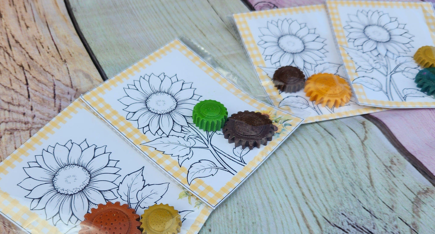 Sunflower Coloring Kits l Sunflower Crayons l Party Favors l Birthday Gifts l Thank you Favors l Sunflower Favors