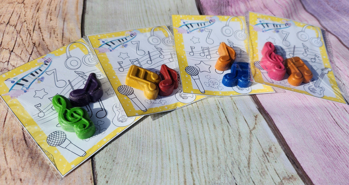 Music Themed Crayons l Coloring Kits l Kids Party Favors l Party gifts l Goodie Bag Favors l Music Note Crayons l Kids Gift l School Handout