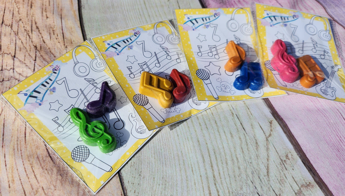 Music Themed Crayons l Coloring Kits l Kids Party Favors l Party gifts l Goodie Bag Favors l Music Note Crayons l Kids Gift l School Handout