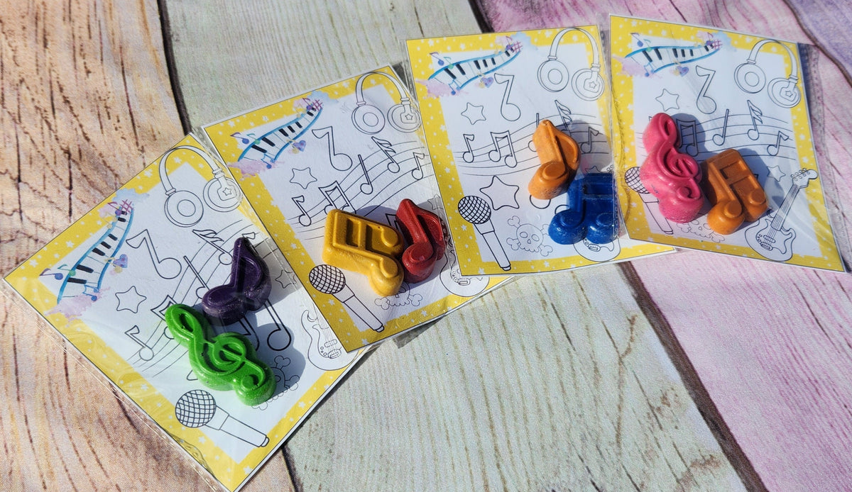 Music Themed Crayons l Coloring Kits l Kids Party Favors l Party gifts l Goodie Bag Favors l Music Note Crayons l Kids Gift l School Handout