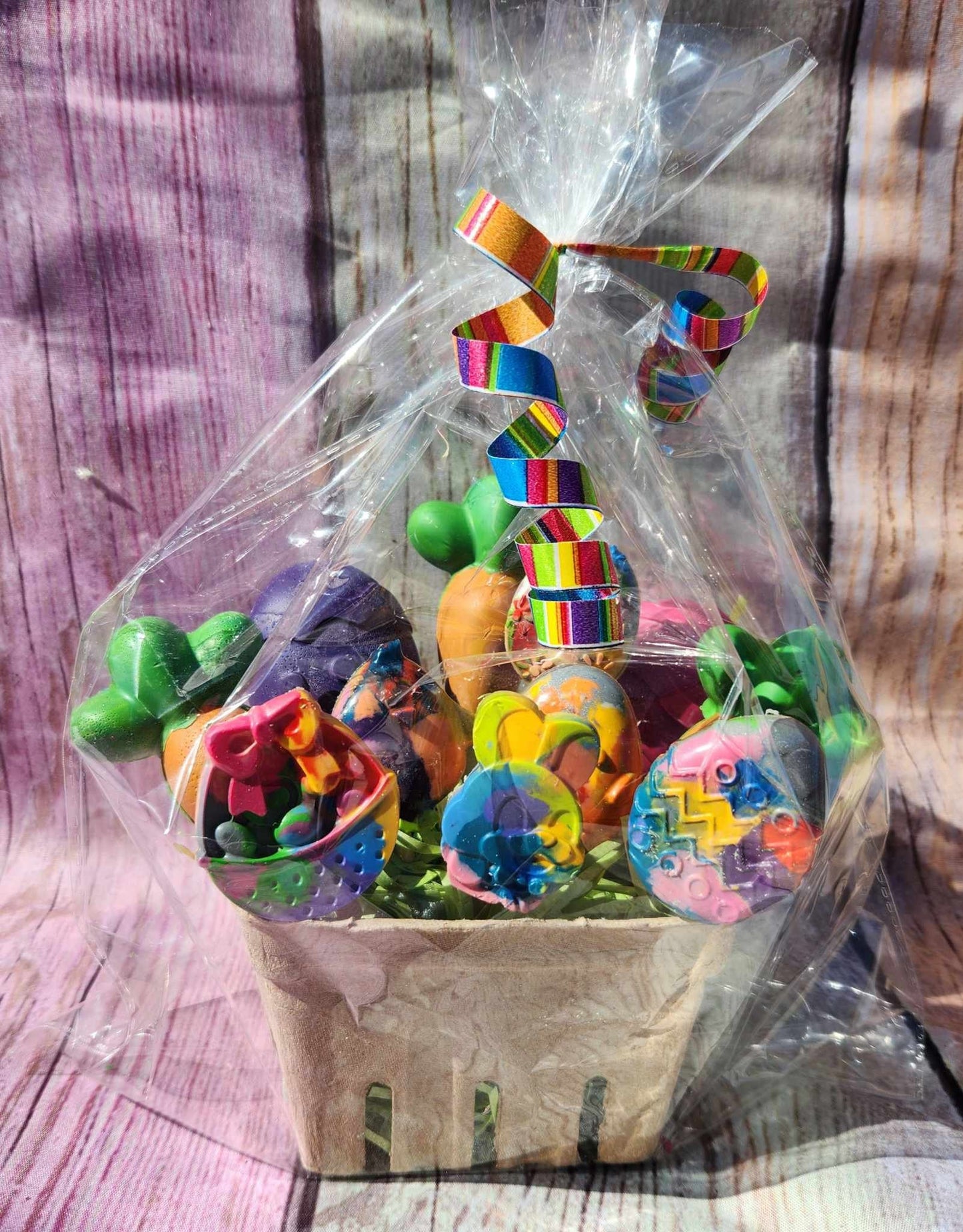 Easter Basket Filled with Crayons | Easter Crayons | Bunny Crayons | Easter Basket Toy for Kids | Spring Crayons | Kids Art Gift
