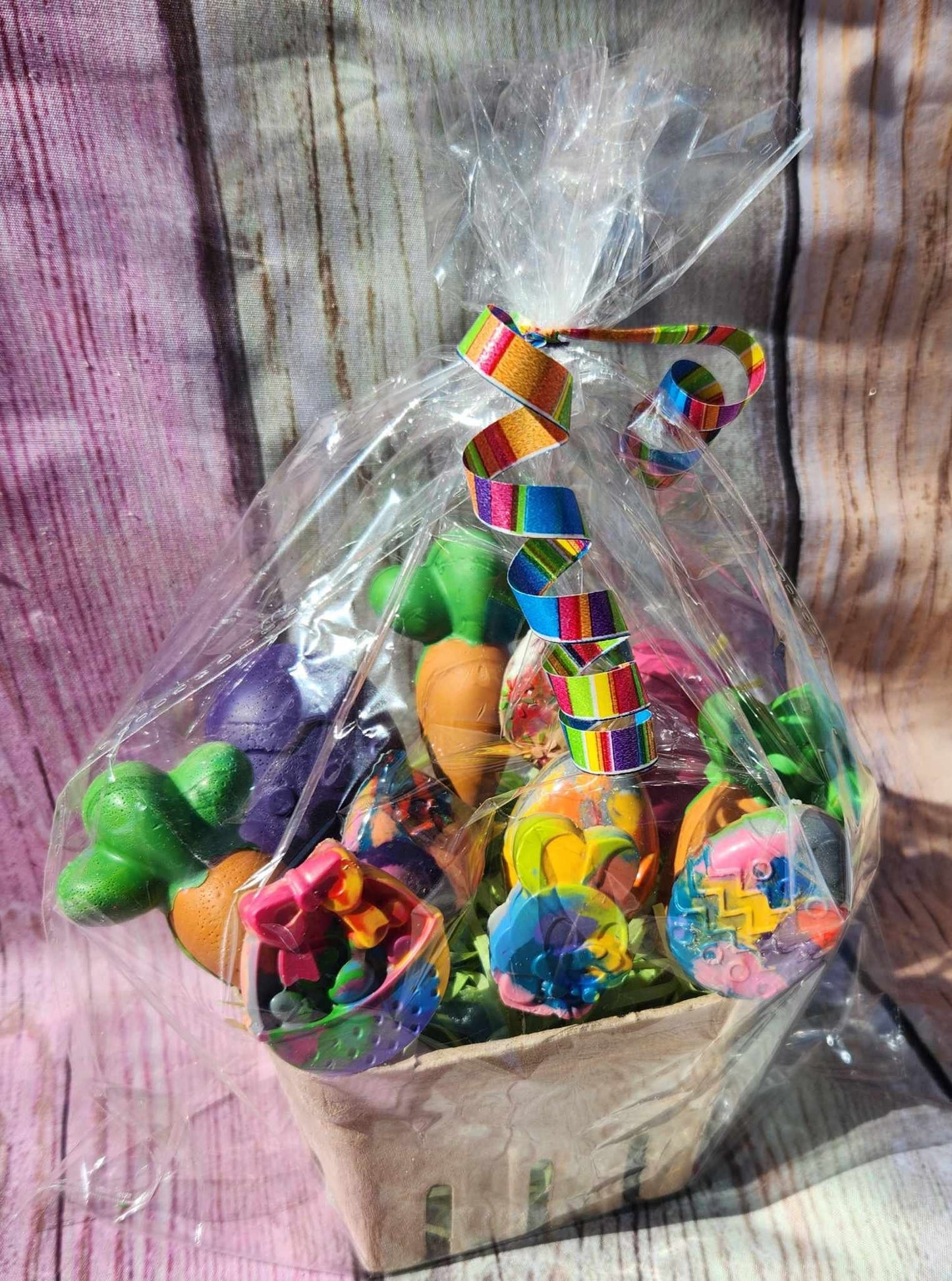 Easter Basket Filled with Crayons | Easter Crayons | Bunny Crayons | Easter Basket Toy for Kids | Spring Crayons | Kids Art Gift