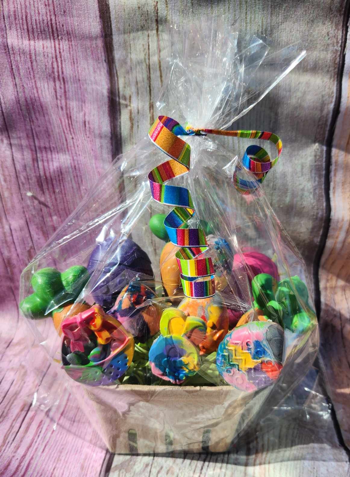 Easter Basket Filled with Crayons | Easter Crayons | Bunny Crayons | Easter Basket Toy for Kids | Spring Crayons | Kids Art Gift