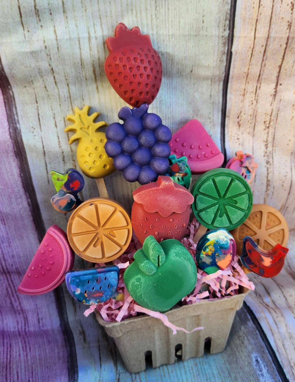 Fruit Crayon Gift Basket: Trutti Fruitti Party Favors