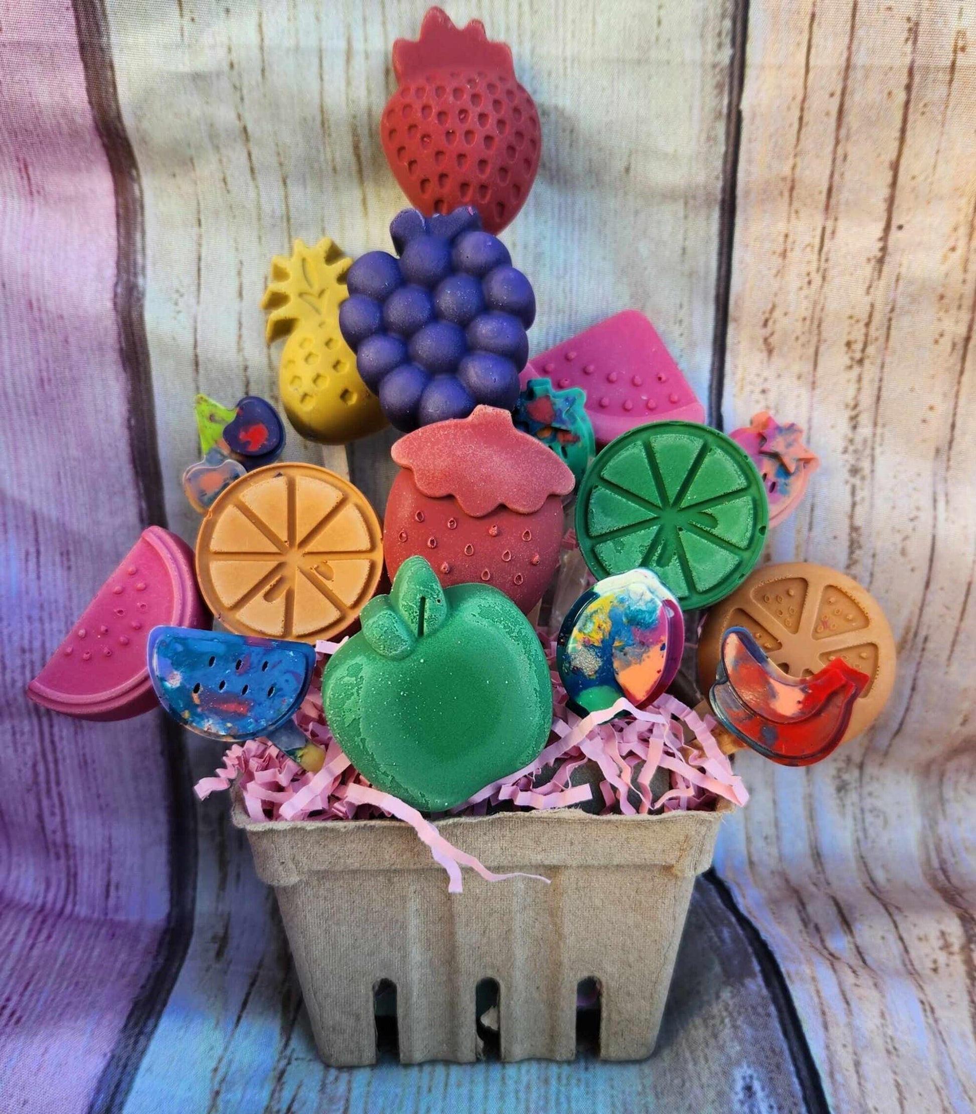 Fruit Crayon Gift Basket: Trutti Fruitti Party Favors