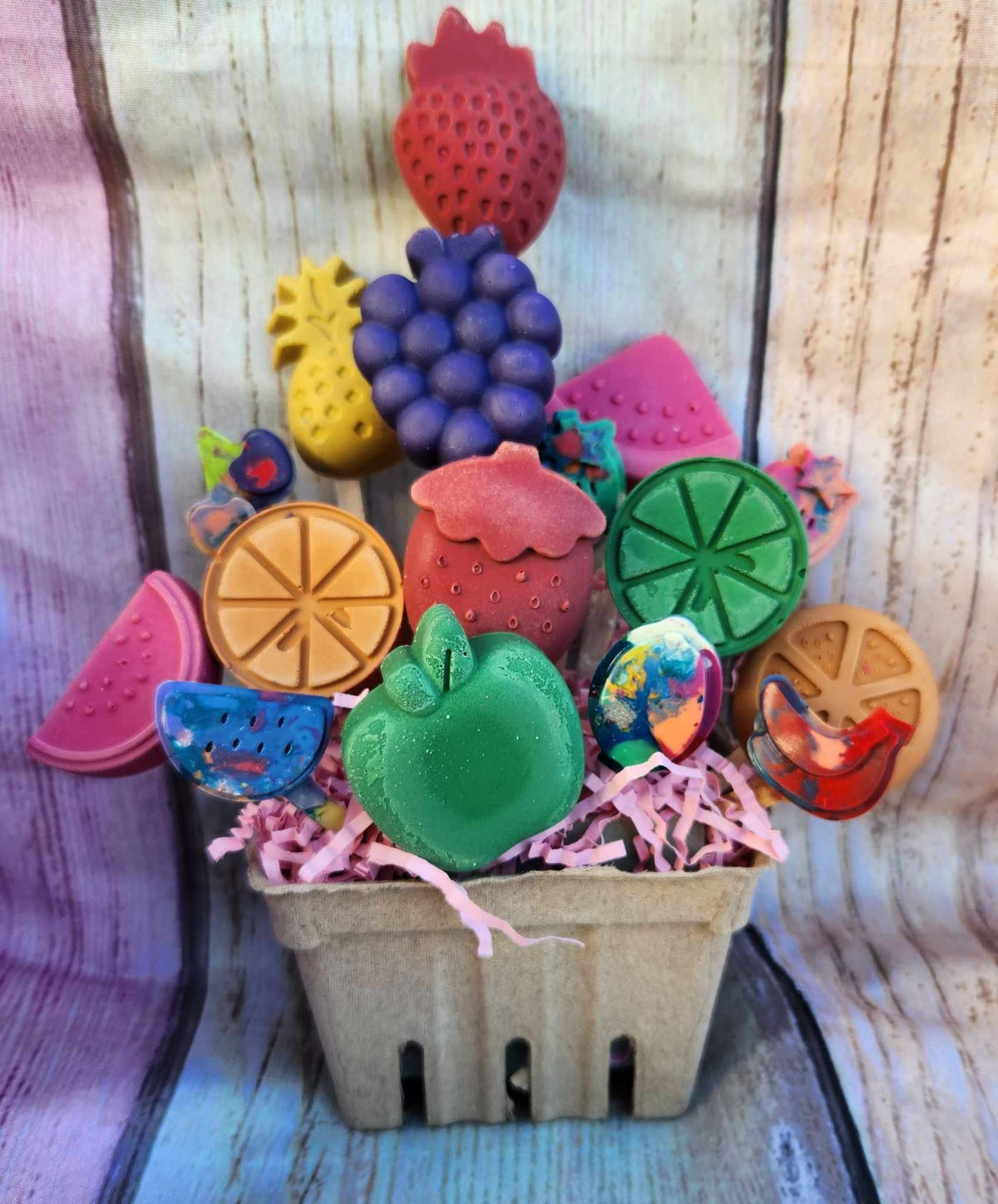Fruit Crayon Gift Basket: Trutti Fruitti Party Favors