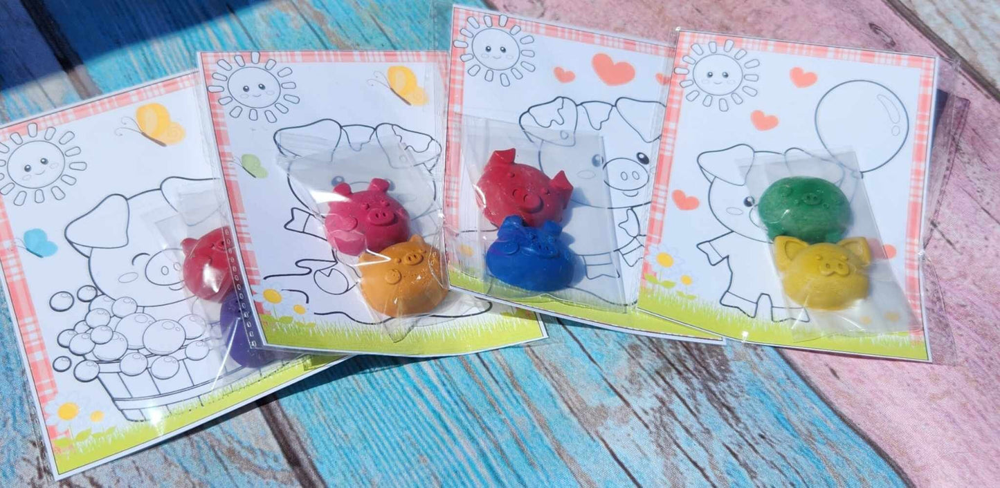 Farm Crayons l Pig Crayons l Barnyard Animals l Gift For Kids l Party Favors l Gifts for Kids l Party Favor Bags l Thank you Favors l