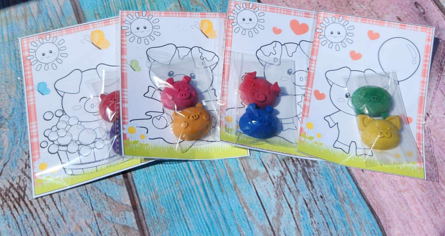 Farm Crayons l Pig Crayons l Barnyard Animals l Gift For Kids l Party Favors l Gifts for Kids l Party Favor Bags l Thank you Favors l