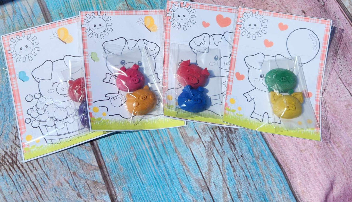 Farm Crayons l Pig Crayons l Barnyard Animals l Gift For Kids l Party Favors l Gifts for Kids l Party Favor Bags l Thank you Favors l