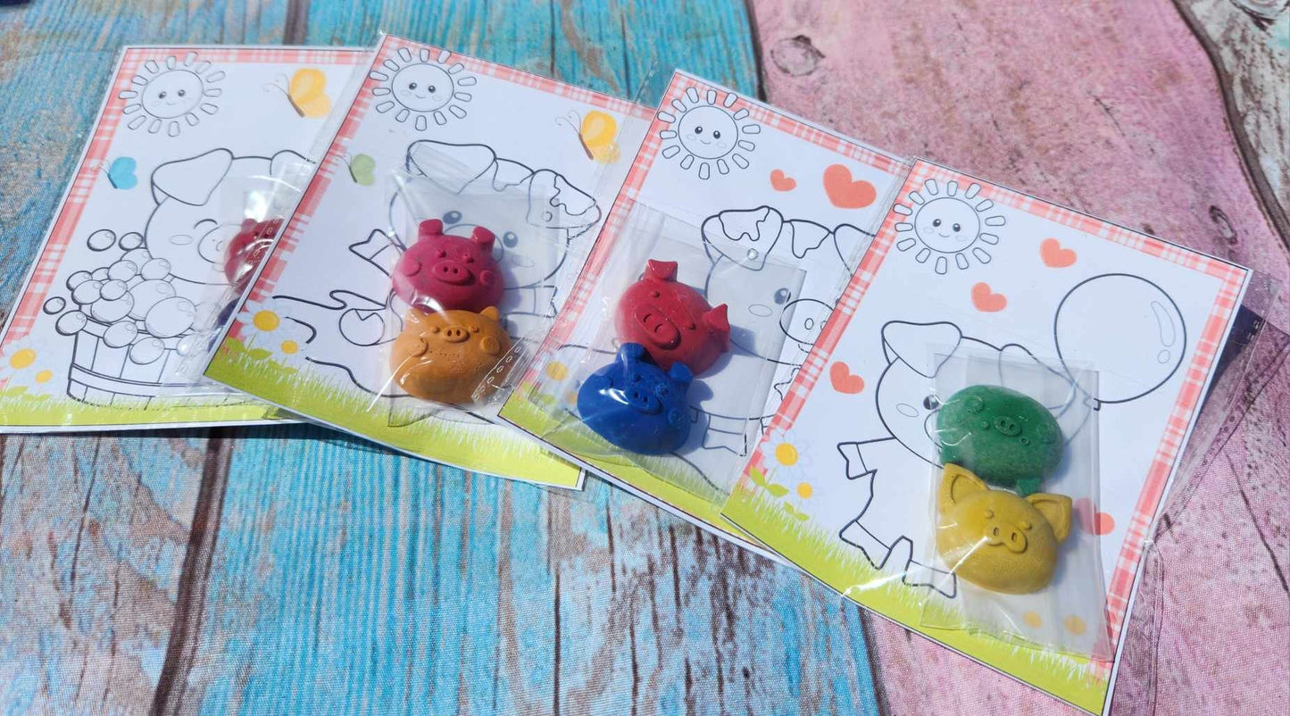 Farm Crayons l Pig Crayons l Barnyard Animals l Gift For Kids l Party Favors l Gifts for Kids l Party Favor Bags l Thank you Favors l