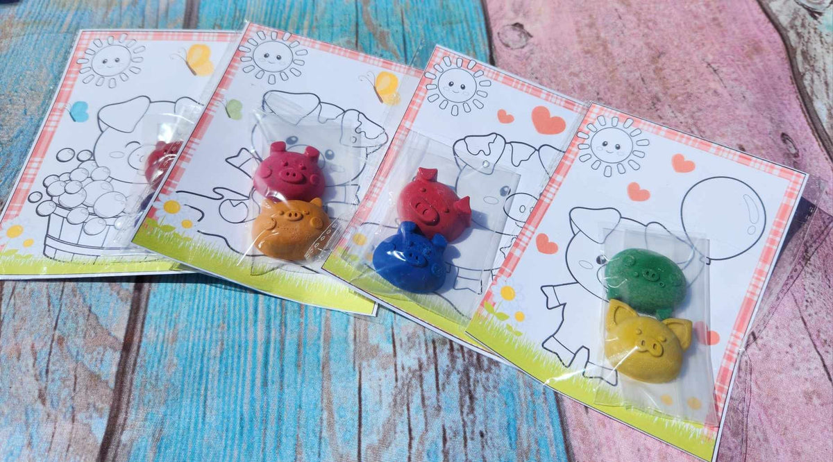 Farm Crayons l Pig Crayons l Barnyard Animals l Gift For Kids l Party Favors l Gifts for Kids l Party Favor Bags l Thank you Favors l