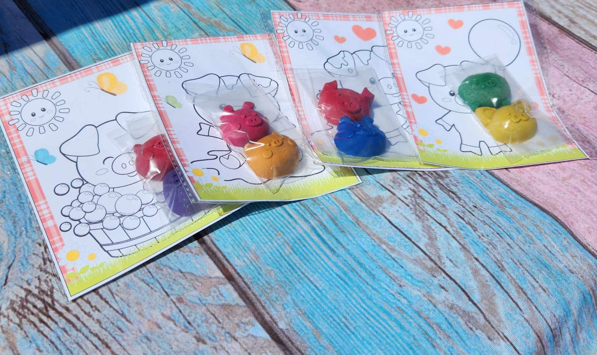 Farm Crayons l Pig Crayons l Barnyard Animals l Gift For Kids l Party Favors l Gifts for Kids l Party Favor Bags l Thank you Favors l