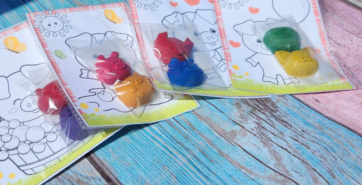 Farm Crayons l Pig Crayons l Barnyard Animals l Gift For Kids l Party Favors l Gifts for Kids l Party Favor Bags l Thank you Favors l