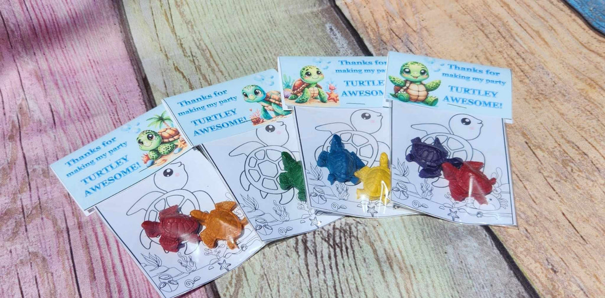 Sea Turtle Crayon Party Favors: Dive into Fun with Underwater Adventures! Perfect for Kids' Parties. Handmade and Non-Toxic - Party Gifts