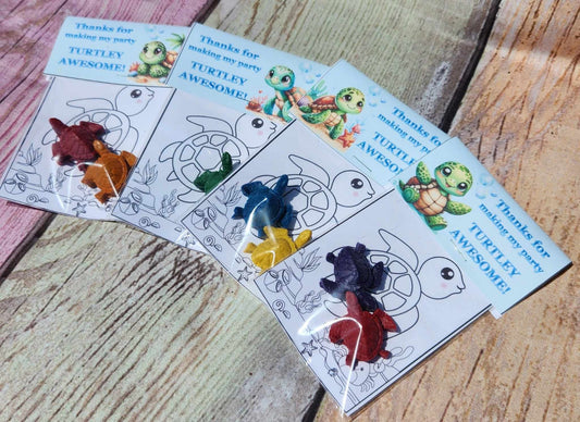 Sea Turtle Crayon Party Favors: Dive into Fun with Underwater Adventures! Perfect for Kids' Parties. Handmade and Non-Toxic - Party Gifts