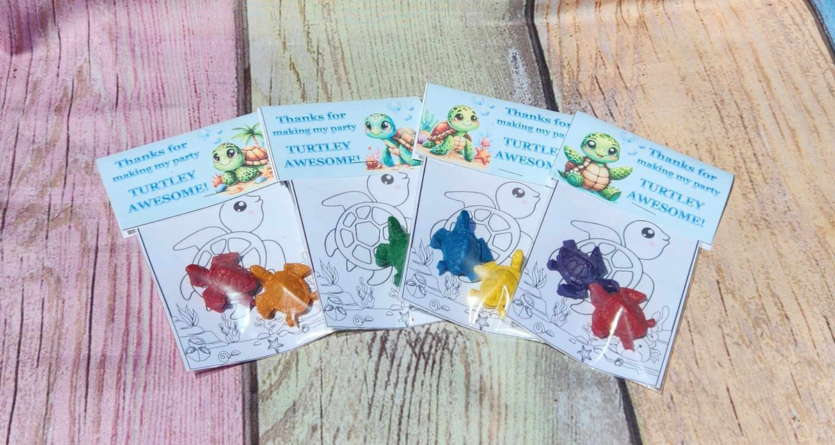 Sea Turtle Crayon Party Favors: Dive into Fun with Underwater Adventures! Perfect for Kids' Parties. Handmade and Non-Toxic - Party Gifts