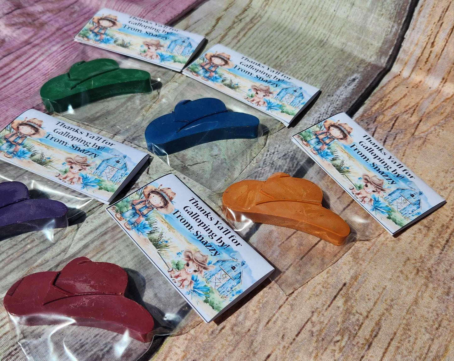 Personalized Cowboy Hat Crayons Party Favors: Saddle Up for Creative Fun l Crayons l Grab Bag Favors l Birthday Favors l Thank you Gifts