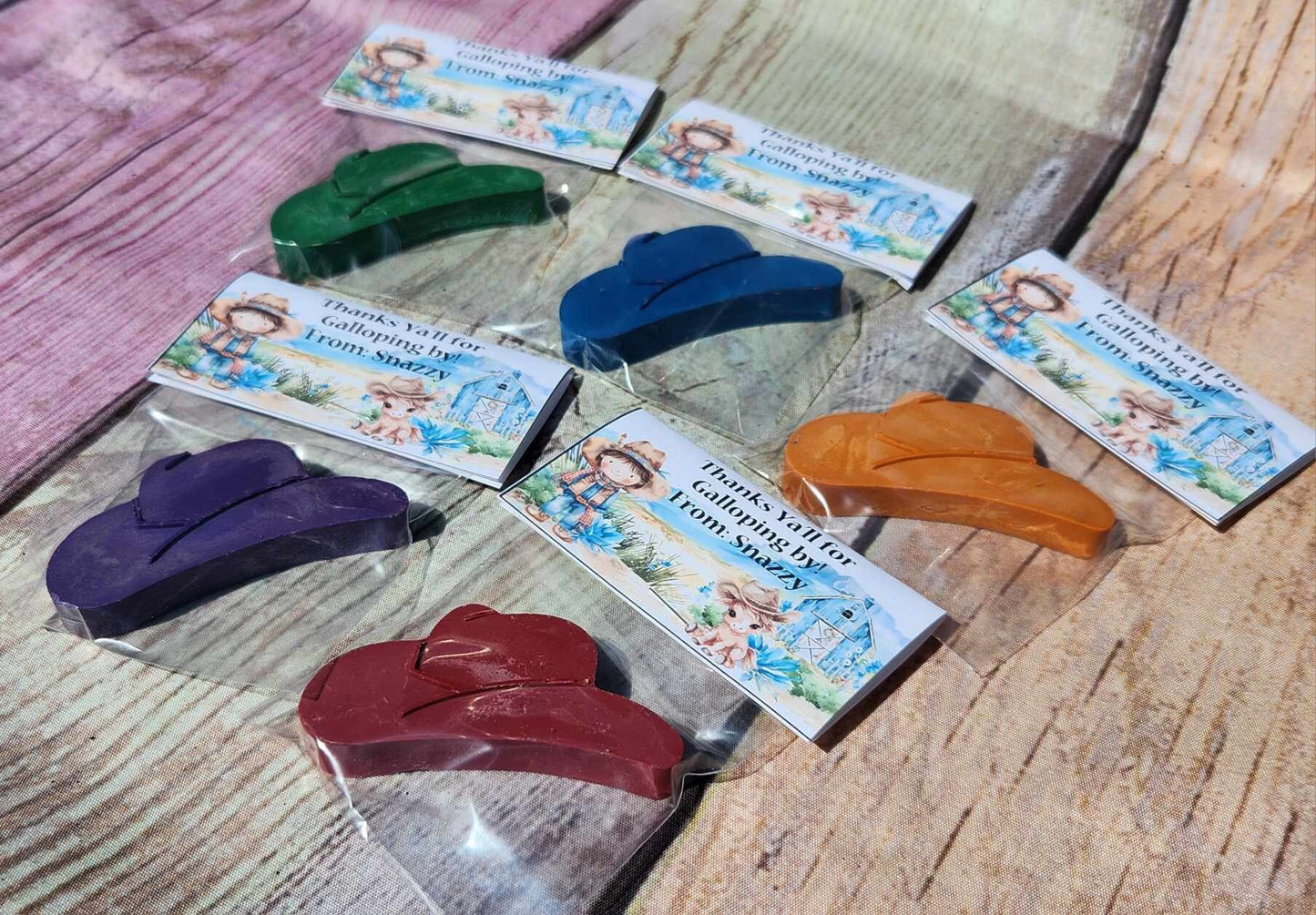 Personalized Cowboy Hat Crayons Party Favors: Saddle Up for Creative Fun l Crayons l Grab Bag Favors l Birthday Favors l Thank you Gifts