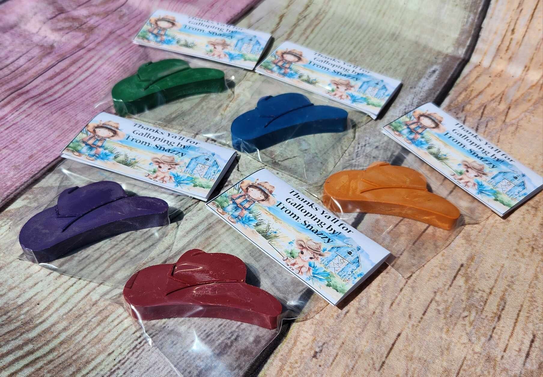 Personalized Cowboy Hat Crayons Party Favors: Saddle Up for Creative Fun l Crayons l Grab Bag Favors l Birthday Favors l Thank you Gifts