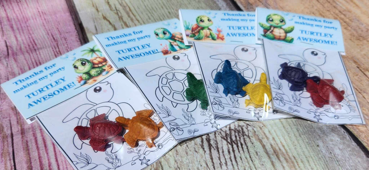 Sea Turtle Crayon Party Favors: Dive into Fun with Underwater Adventures! Perfect for Kids' Parties. Handmade and Non-Toxic - Party Gifts
