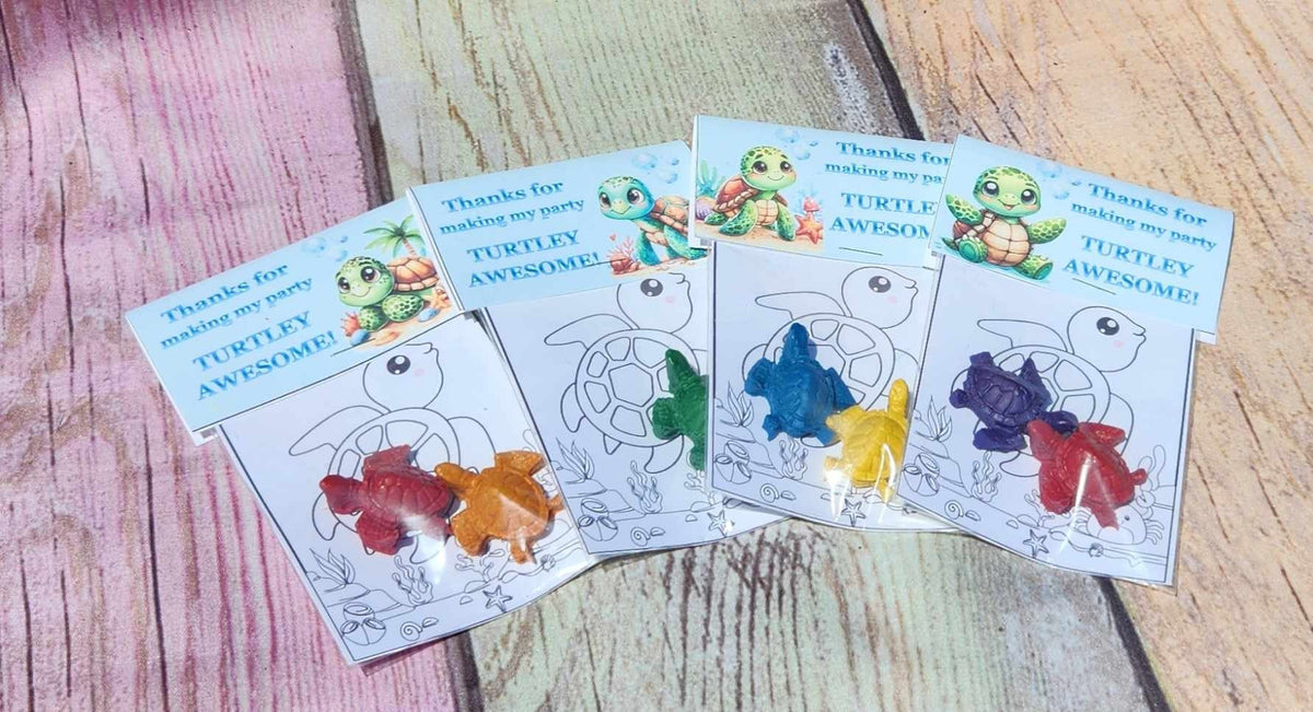 Sea Turtle Crayon Party Favors: Dive into Fun with Underwater Adventures! Perfect for Kids' Parties. Handmade and Non-Toxic - Party Gifts