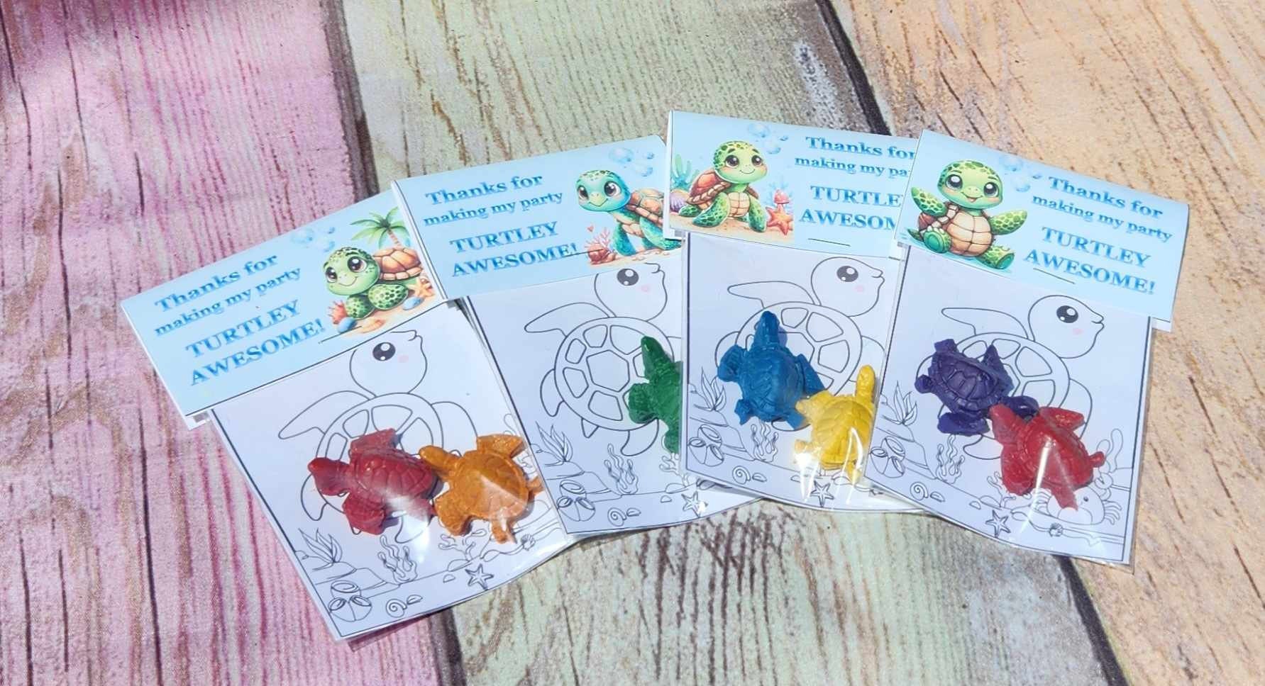 Sea Turtle Crayon Party Favors: Dive into Fun with Underwater Adventures! Perfect for Kids' Parties. Handmade and Non-Toxic - Party Gifts