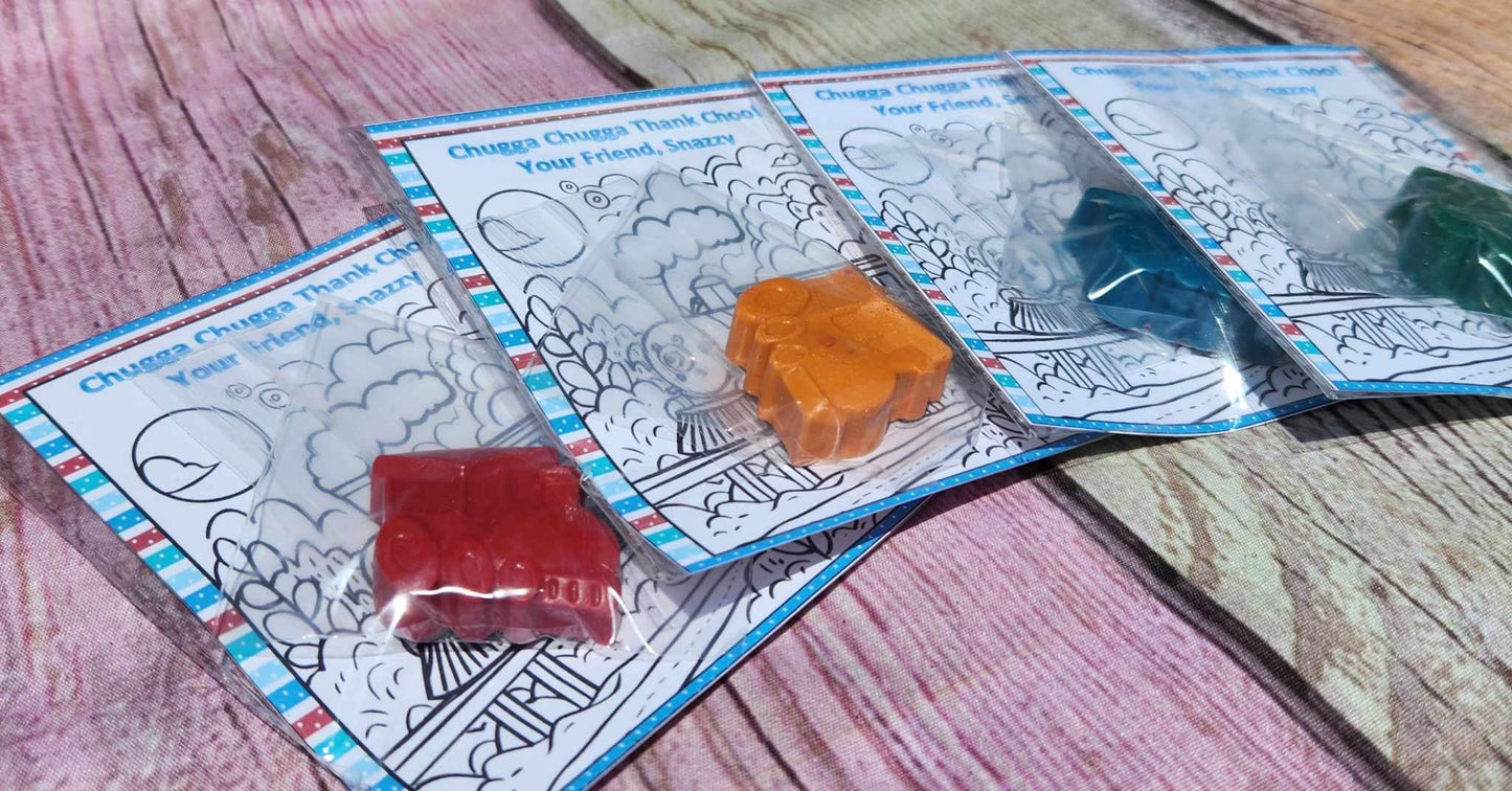 Train Crayons Coloring Kits for Kids | Unique Train Party Favors | Non-Toxic Crayons | Fun Activity Set for Birthday Parties | Train Gifts
