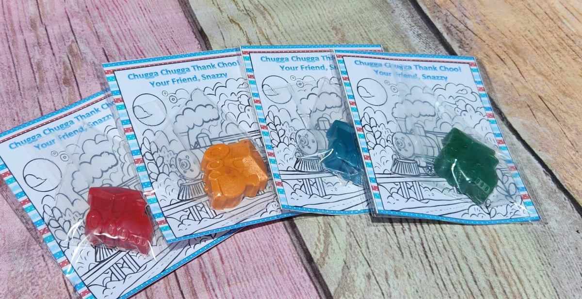 Train Crayons Coloring Kits for Kids | Unique Train Party Favors | Non-Toxic Crayons | Fun Activity Set for Birthday Parties | Train Gifts