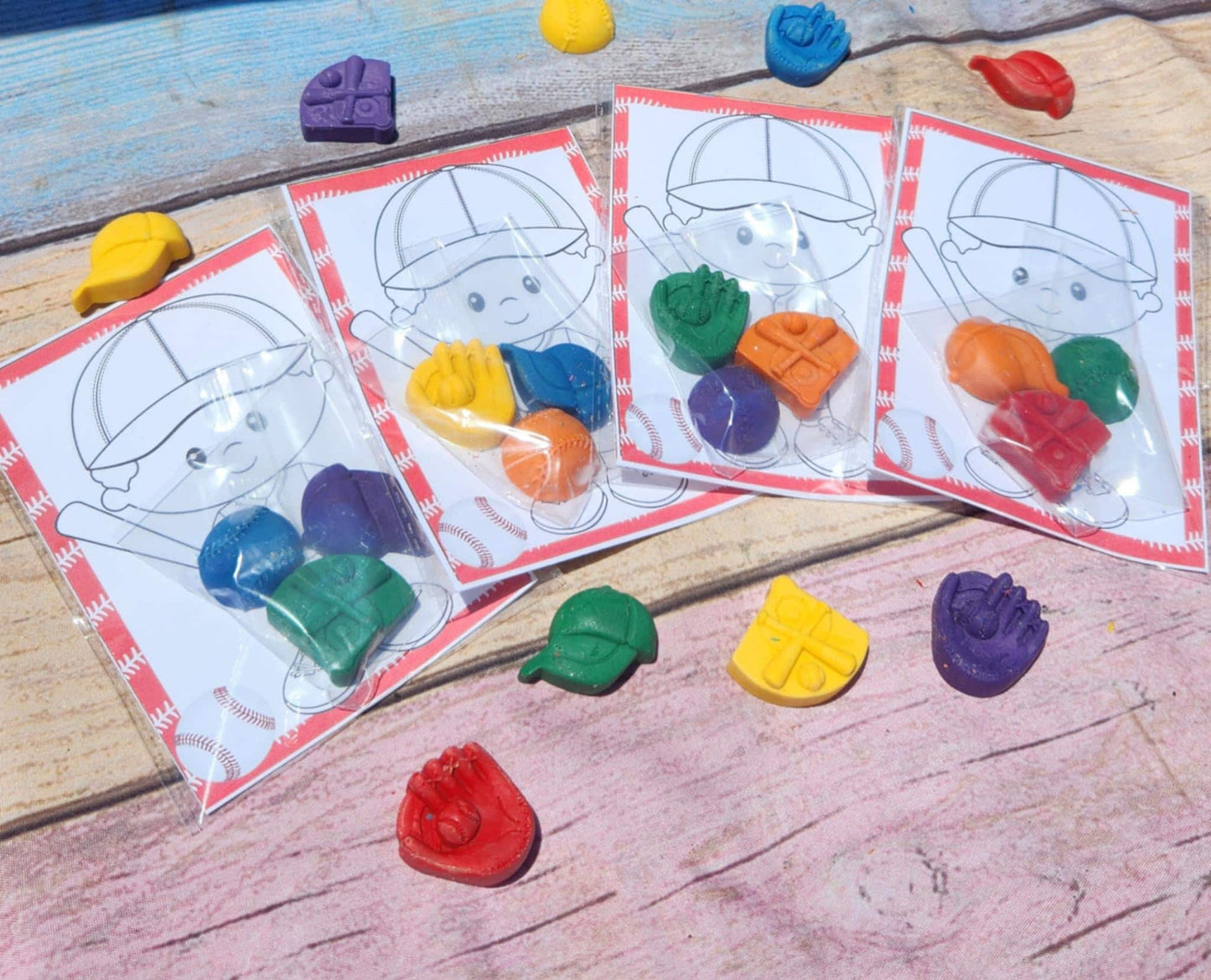 Baseball Crayons Party Favors for Kids | Unique Sports Theme Birthday | Non-Toxic Crayons | Fun Baseball Party Supplies