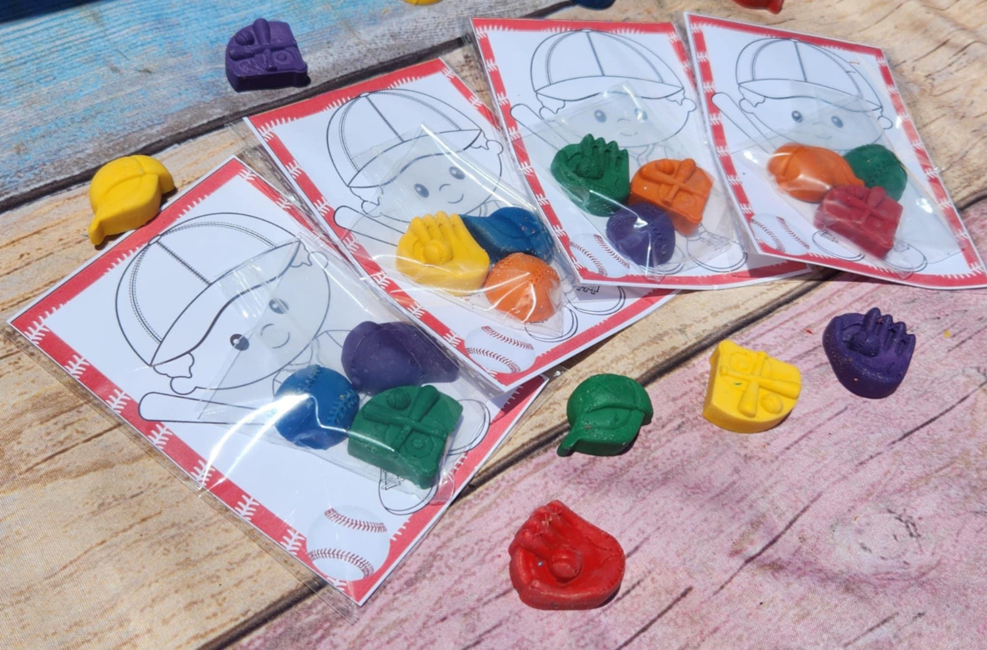 Baseball Crayons Party Favors for Kids | Unique Sports Theme Birthday | Non-Toxic Crayons | Fun Baseball Party Supplies