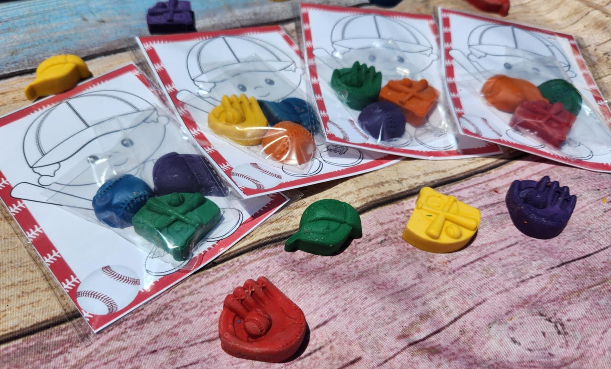 Baseball Crayons Party Favors for Kids | Unique Sports Theme Birthday | Non-Toxic Crayons | Fun Baseball Party Supplies