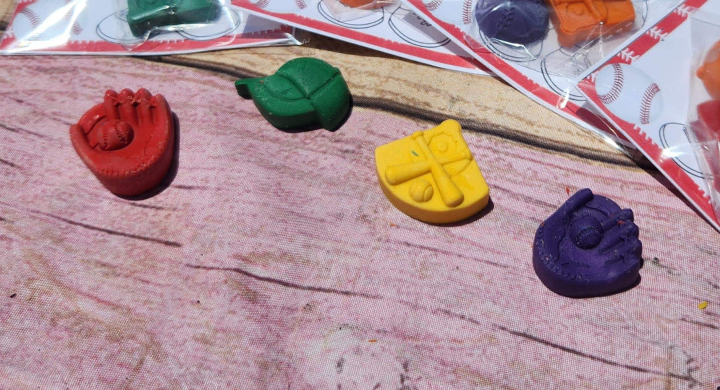 Baseball Crayons Party Favors for Kids | Unique Sports Theme Birthday | Non-Toxic Crayons | Fun Baseball Party Supplies