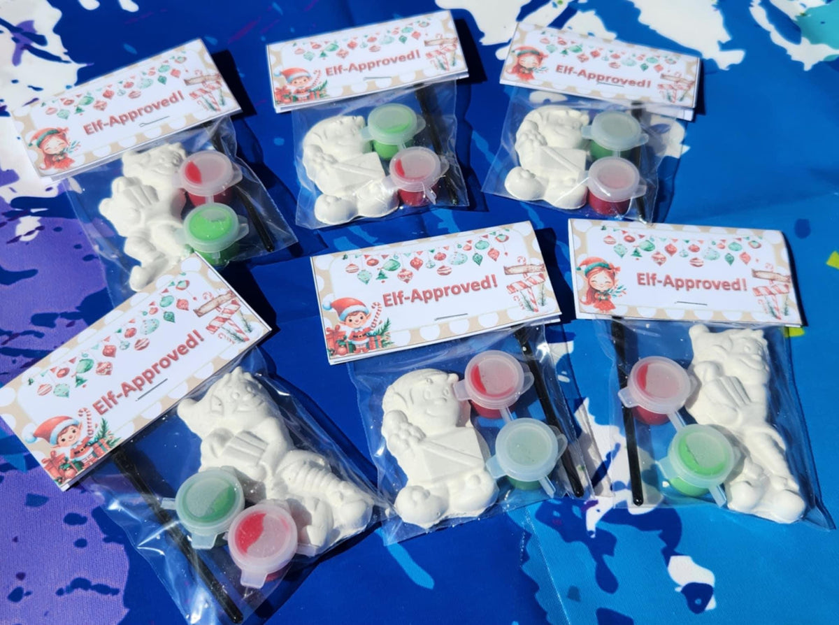 Little Elf Christmas Plaster Paint Kits | Party Activity | Kids Craft | Party Bag Fillers | DIY Craft | School Handouts l DIY Paint Kits