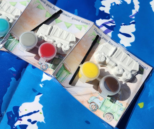 Kids Garbage Truck Plaster Paint Kits – Fun Dump Truck Party Favors, DIY Painting Kits for Kids’ Birthdays, Non-Toxic Paint Included