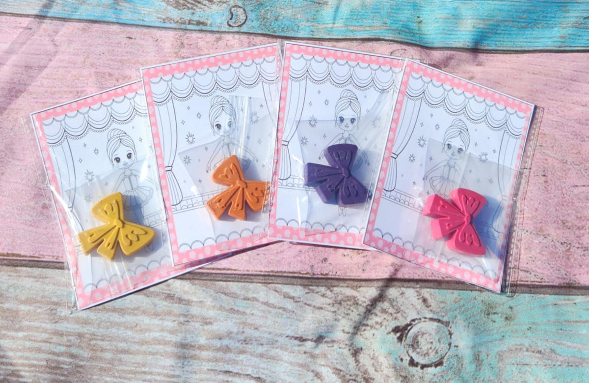 Ballerina Party Favors: Bow Crayons & Coloring Page