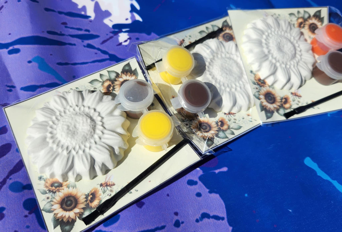 Sunflower Plaster Paint Kits for Kids – DIY Painting Craft Kits, Non-Toxic Paint, Kids Birthday Party Favors, Summer Garden Theme Art Kit