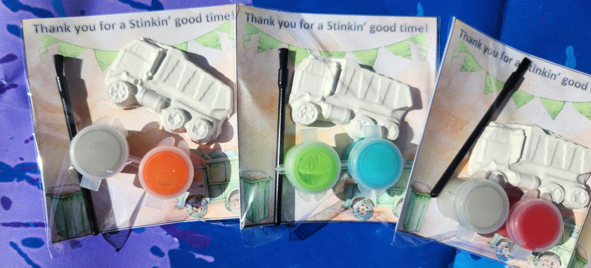 Kids Garbage Truck Plaster Paint Kits – Fun Dump Truck Party Favors, DIY Painting Kits for Kids’ Birthdays, Non-Toxic Paint Included
