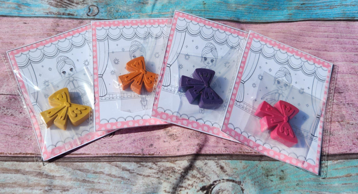 Ballerina Party Favors: Bow Crayons & Coloring Page