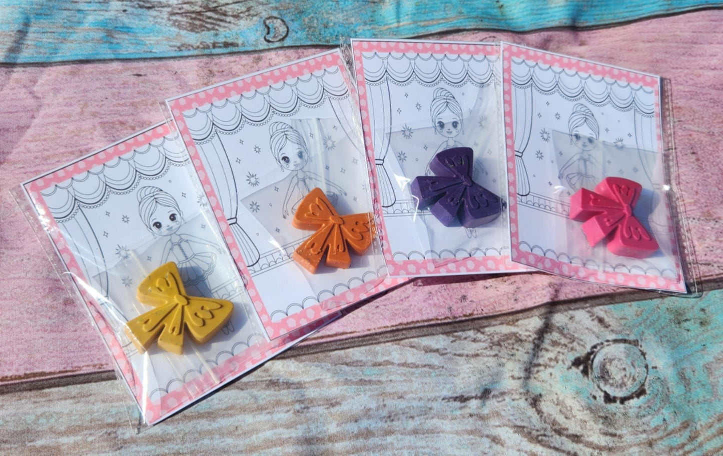 Ballerina Party Favors: Bow Crayons & Coloring Page