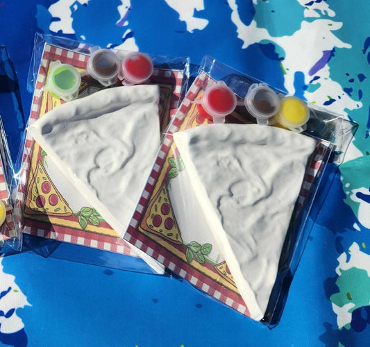 Pizza Party Plaster Paint Kits - Kids Party Favors or Birthday Activity - Pizza Party Favors - Kids Birthday Gifts - Thank you Favors