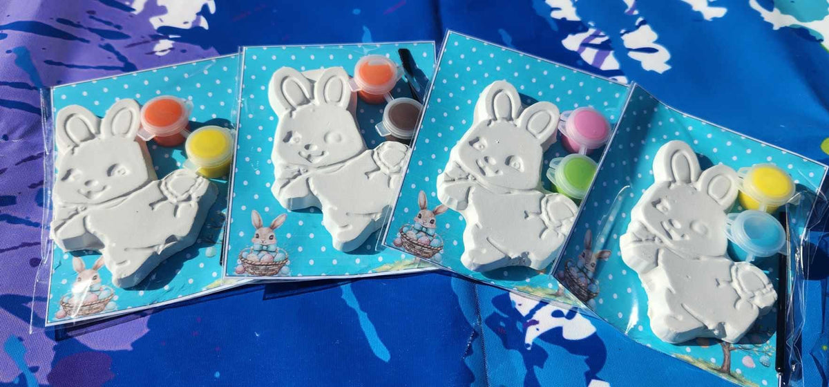Easter Bunny Plaster Paint Kits - DIY Paint Activity for Kids Easter Baskets, Party Favors & Fun Activities