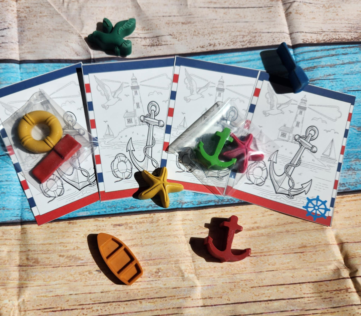 Sailing Coloring Kit | Kids Birthday Favors | Sail Away Party | Non-Toxic Crayons