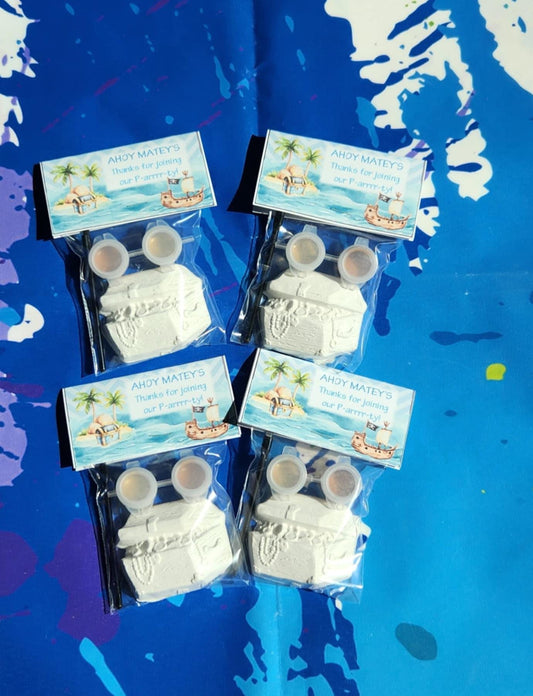 Pirate Chest Paint Your Own Kit, Pirate Party Favor, DIY Kids Craft, Treasure Hunt Birthday Activity, Non Candy Gift