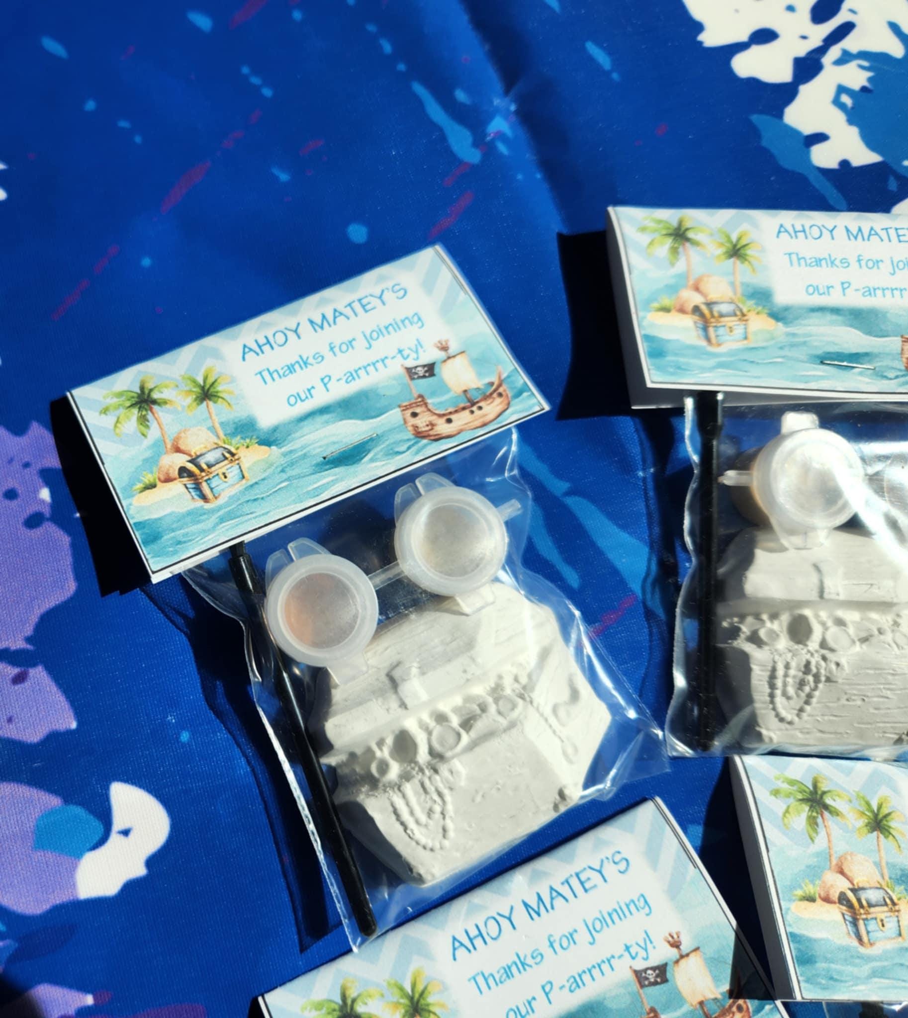 Pirate Chest Paint Your Own Kit, Pirate Party Favor, DIY Kids Craft, Treasure Hunt Birthday Activity, Non Candy Gift
