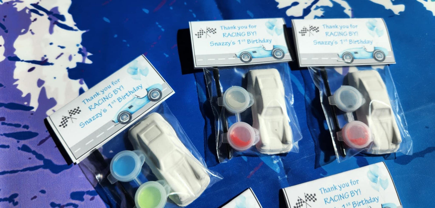 Car Party-Themed Plaster Paint Kits for Kids | DIY Paint Activity | Birthday Party Favors- Perfect Birthday Party Favors or Activity