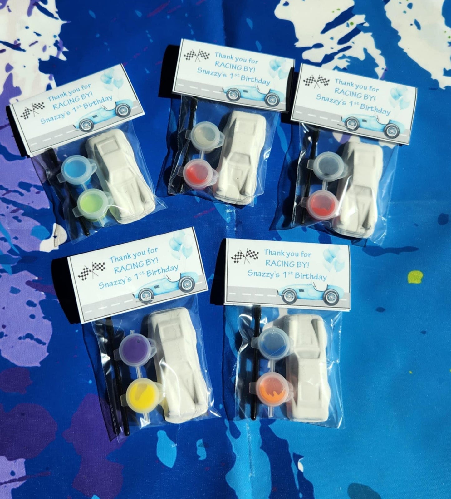 Car Party-Themed Plaster Paint Kits for Kids | DIY Paint Activity | Birthday Party Favors- Perfect Birthday Party Favors or Activity