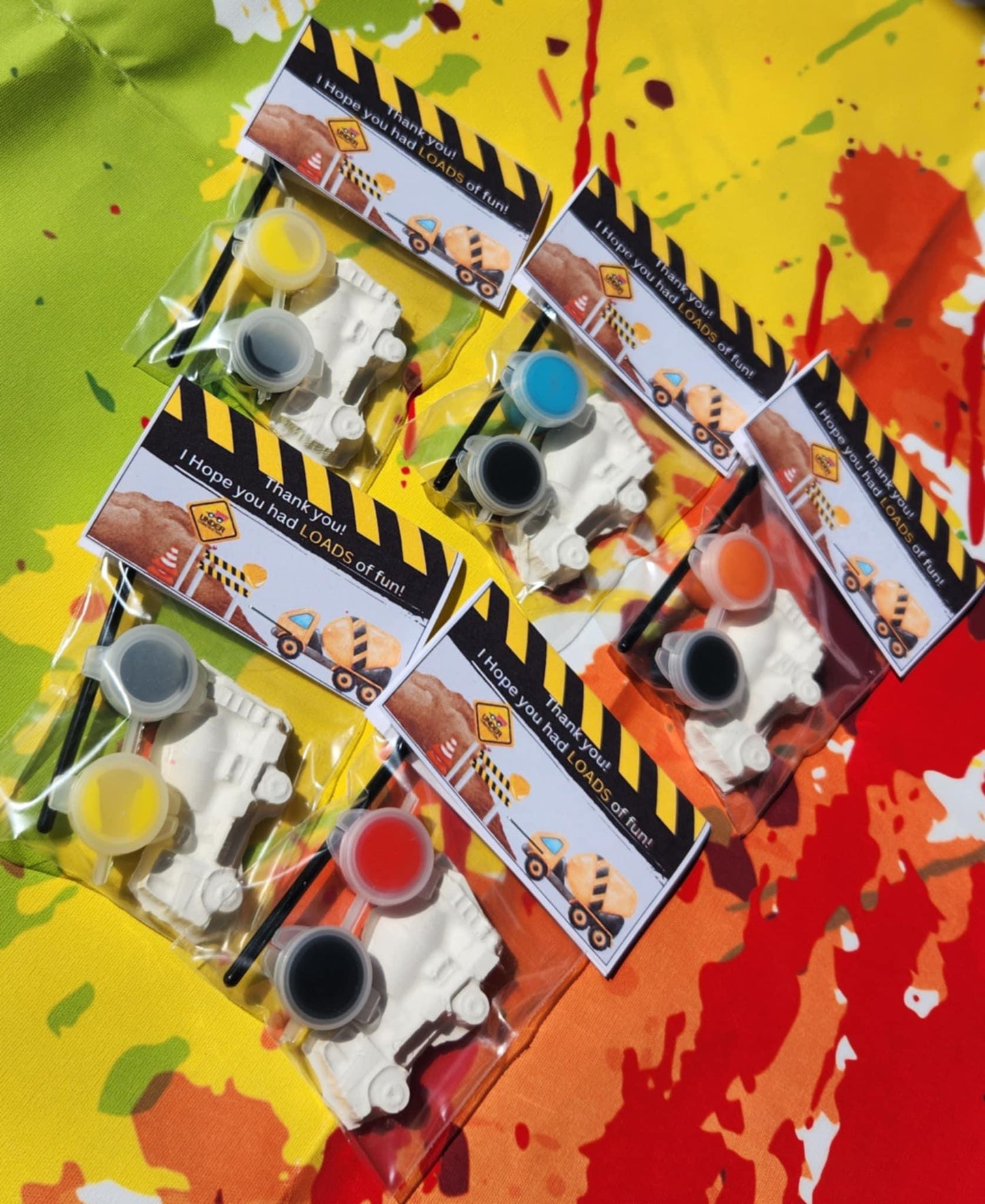 Construction Truck Plaster Paint Kit: DIY Kids Party Favor