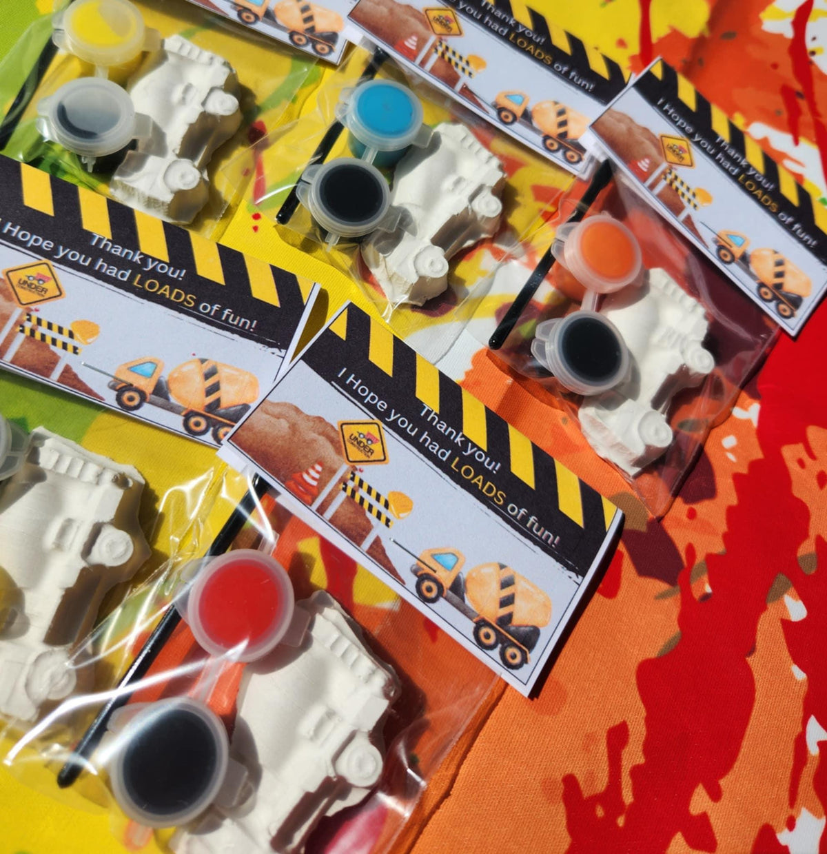 Construction Truck Plaster Paint Kit: DIY Kids Party Favor