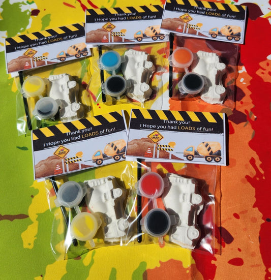 Construction Truck Plaster Paint Kit: DIY Kids Party Favor